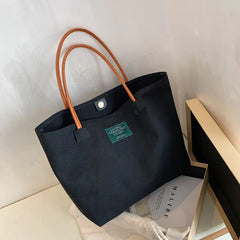 Simple Western Style Casual Canvas Shoulder Bag