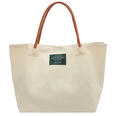 Simple Western Style Casual Canvas Shoulder Bag