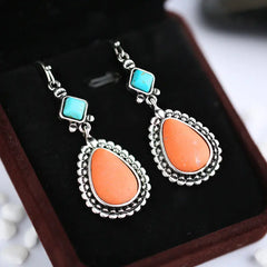 Vintage Bohemian Long Dangle Silver Earrings for Women