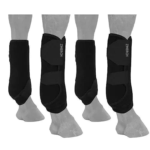 ZMERCH 4X Horse Boots Leg Wraps Protector Front Hind Legs Guard Neoprene Horse Support Legs Protection Gears for Equestrian Accessories