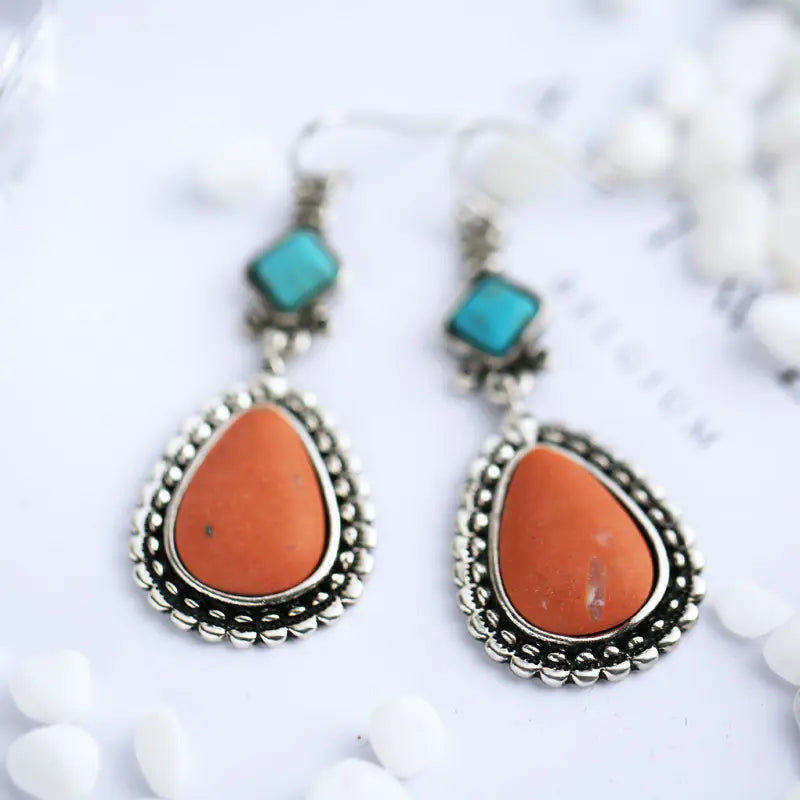 Vintage Bohemian Long Dangle Silver Earrings for Women