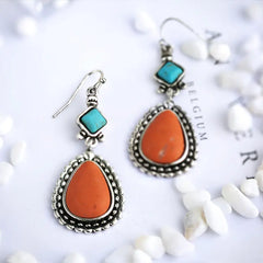 Vintage Bohemian Long Dangle Silver Earrings for Women